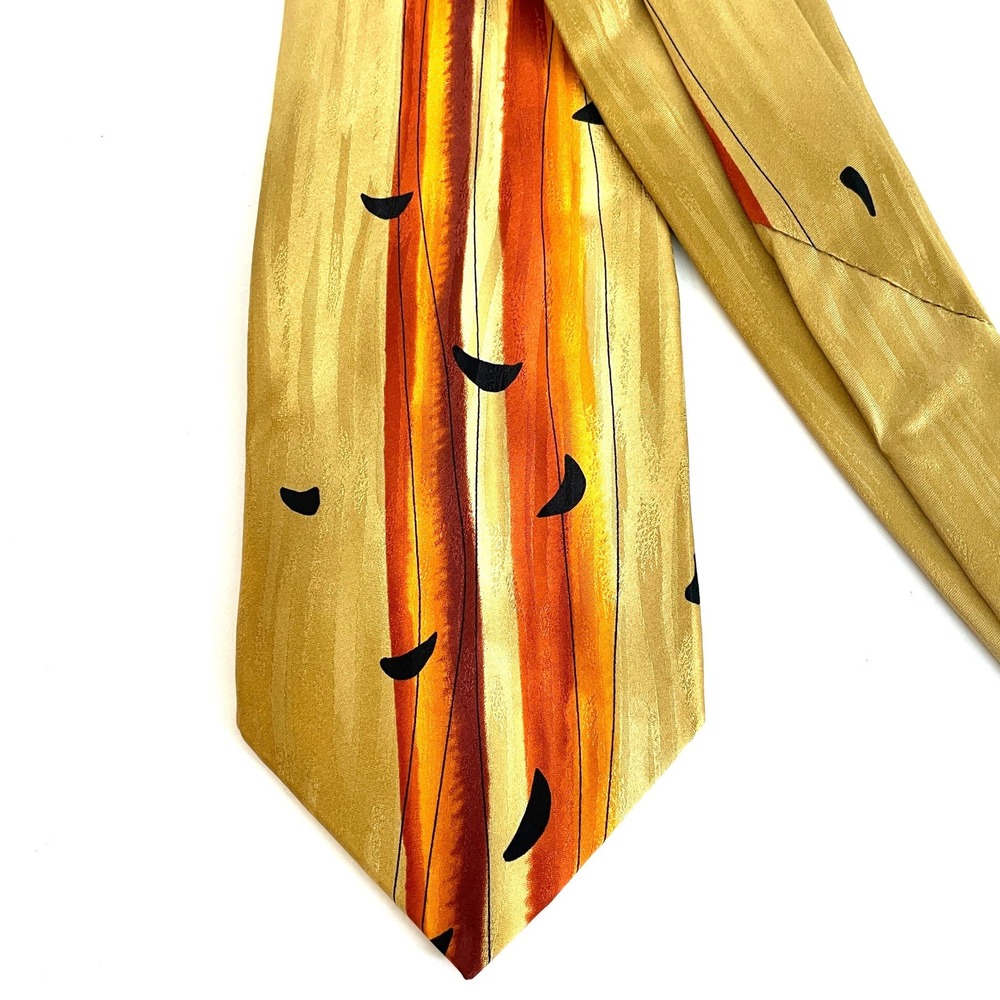 J. Garcia Nude Limited Edition Silk Tie Collection 41 Gold Orange Abstract Mens